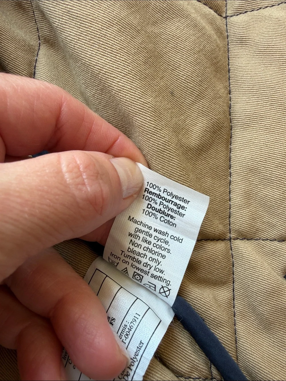 J. Crew Men’s Quilted Navy Vest, Size XS.